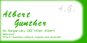 albert gunther business card